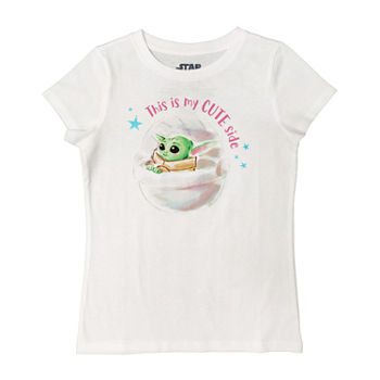 Disney Collection Little & Big Girls Crew Neck Star Wars Short Sleeve Graphic T-Shirt