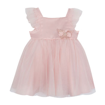 Rare Editions Baby Girls Sleeveless Flutter Sleeve A-Line Dress