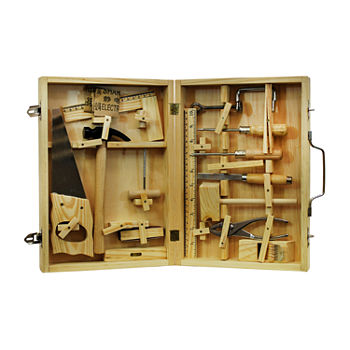 16pc Metal Tool Kit With Wood Box