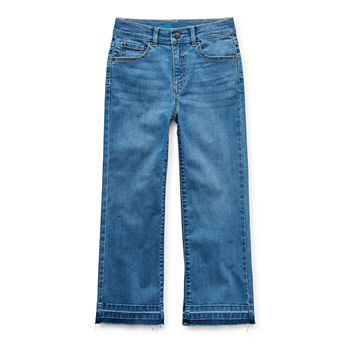 Thereabouts Little & Big Girls Cropped High Rise Adjustable Waist Stretch Regular Fit Wide Leg Cropped Jean