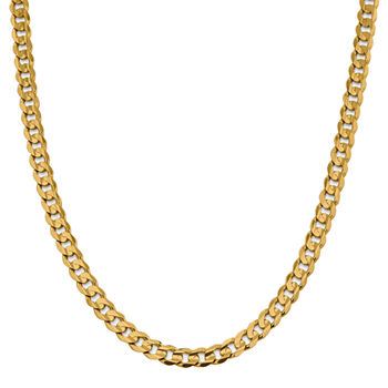 14K Gold 22 Inch Solid Curb Chain Necklace