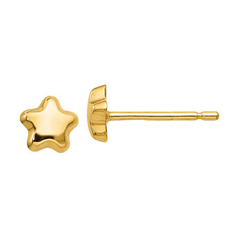14K Gold 5mm Star Stud Earrings