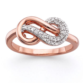 Infinite Promise 1/10 CT. T.W. Diamond 14K Rose Gold Over Silver Infinity Ring