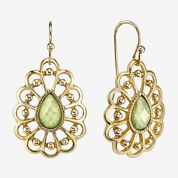 1928 Gold-Tone Pear Drop Earrings