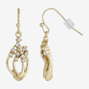 1928 Gold-Tone Crystal Drop Earrings