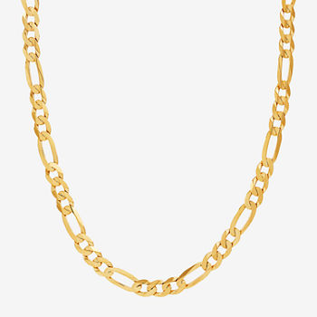 10K Gold 24 Inch Solid Figaro Chain Necklace