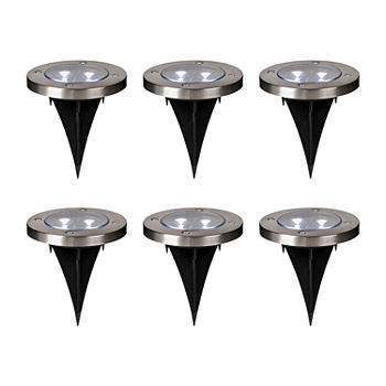 Glitzhome 5.25" Set Of 6 Led Weather Resistant Pathway Light