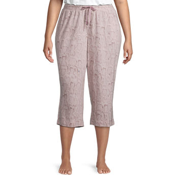 Ambrielle Womens Plus Wide Leg Pajama Pants