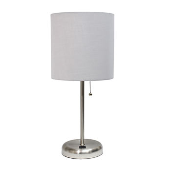Stick Lamp With Usb Port Gry Iron Table Lamp