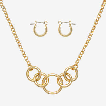 Mixit Linked Circle Necklace & Hoop Earring 2-pc. Jewelry Set