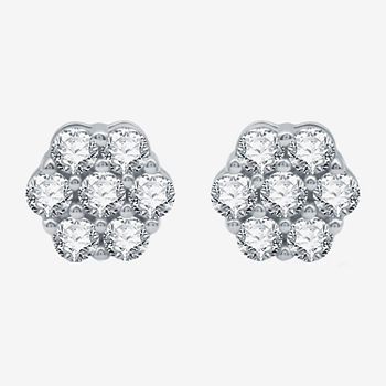1 CT. T.W. Genuine White Diamond 8.7mm Stud Earrings