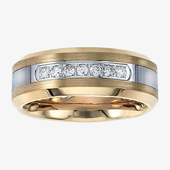 Mens 1/5 CT. T.W. Genuine White Diamond Tungsten Fashion Ring