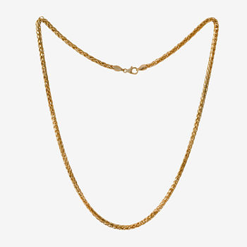 Made in Italy 10K Gold 22 Inch Semisolid Wheat Chain Necklace