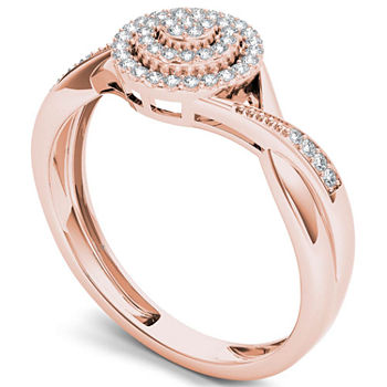 Womens 1/6 CT. T.W. Genuine White Diamond 10K Gold Engagement Ring