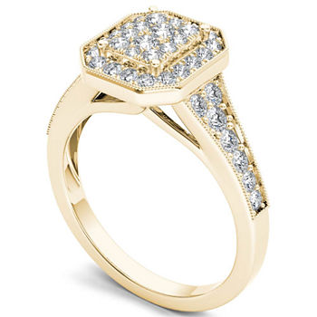 Womens 5/8 CT. T.W. Genuine White Diamond 10K Gold Engagement Ring