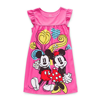 Disney Collection Little & Big Girls Minnie Mouse Sleeveless Round Neck Nightshirt