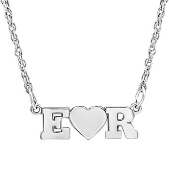 Personalized 2 Single Initial Heart Pendant Necklace
