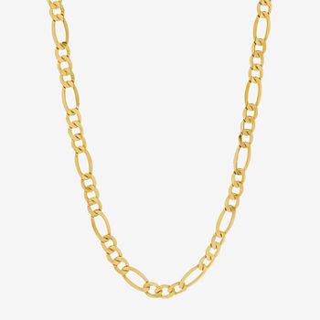 Made in Italy 10K Gold 24 Inch Hollow Figaro Chain Necklace
