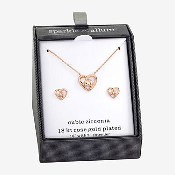 Sparkle Allure 2-pc. Cubic Zirconia 18K Rose Gold Over Brass Knot Jewelry Set