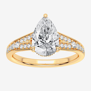Modern Bride Signature Womens 2 1/3 CT. T.W. Lab Grown White Diamond 14K Gold Pear Engagement Ring