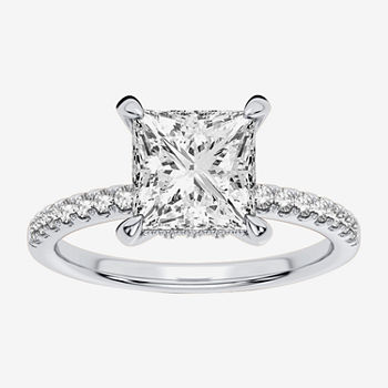 Signature By Modern Bride Womens 1 3/4 CT. T.W. Lab Grown White Diamond 14K White Gold Engagement Ring