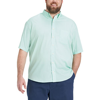 IZOD  Big and Tall Mens Cooling Moisture Wicking Classic Fit Short Sleeve Button-Down Shirt