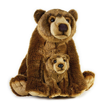 National Geographic Plush  Grizzly Bear With Baby