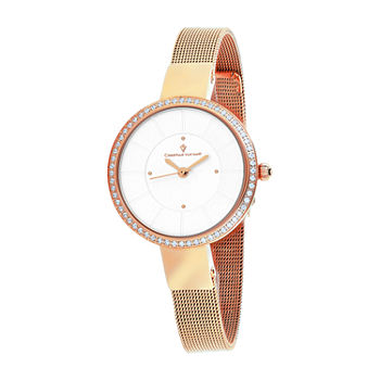 Christian Van Sant Womens Rose Goldtone Stainless Steel Bracelet Watch Cv0221