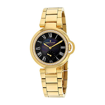 Christian Van Sant Womens Gold Tone Stainless Steel Bracelet Watch Cv0235