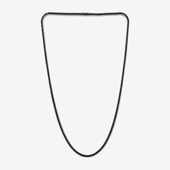 Mens 2 CT. T.W. Genuine Black Diamond 10K White Gold Tennis Necklaces