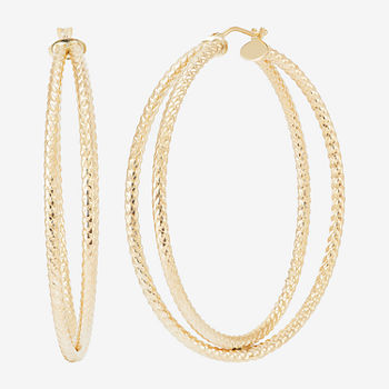 Made in Italy 14K Gold 40mm Round Hoop Earrings