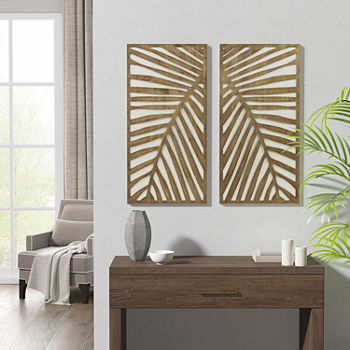 Madison Park Birch Palms Carved 2-pc. Wall Decal