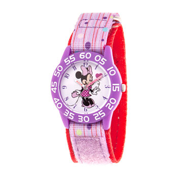 Disney Minnie Mouse Girls Purple Strap Watch Wds000748