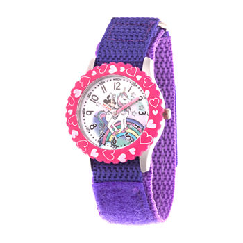 Disney Minnie Mouse Girls Purple Strap Watch Wds000750