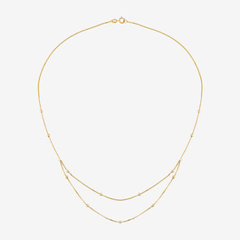 Made in Italy Womens 17 Inch 14K Gold Link Necklace