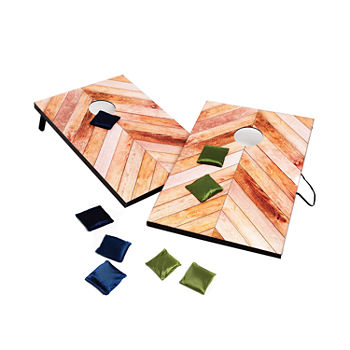 Hammer + Axe Bean Bag Cornhole Sets Wood Game Set Includes- 8 Bean Bags Two 3'x2' Wooden Boards