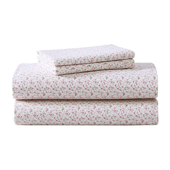Laura Ashley 100% Cotton Flannel Sheet Set