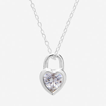 Itsy Bitsy Birthstone Cubic Zirconia Sterling Silver 18 Inch Cable Heart Pendant Necklace