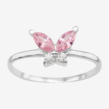 Itsy Bitsy Cubic Zirconia Sterling Silver Butterfly Band
