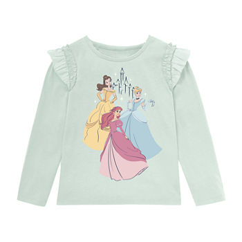 Disney Collection Little & Big Girls Princess Crew Neck Long Sleeve T-Shirt