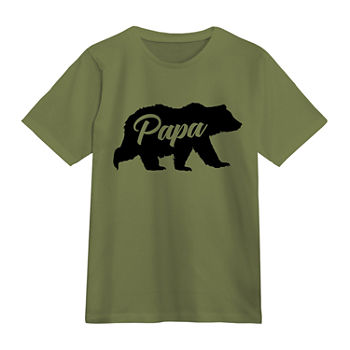 Papa Bear Mens Crew Neck Short Sleeve Regular Fit Graphic T-Shirt