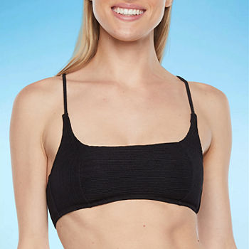 Ambrielle Ribbed Textured Bralette Bikini Swimsuit Top