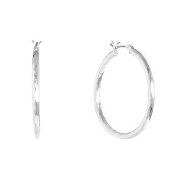 Liz Claiborne® Silver-Tone Textured Hoop Earrings