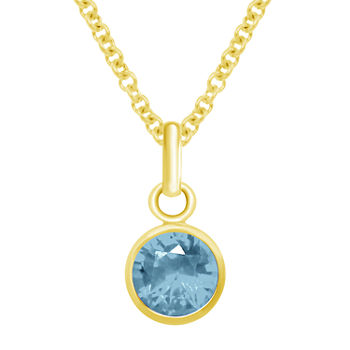 Itsy Bitsy Birthstone 14K Gold Over Silver 18 Inch Cable Pendant Necklace