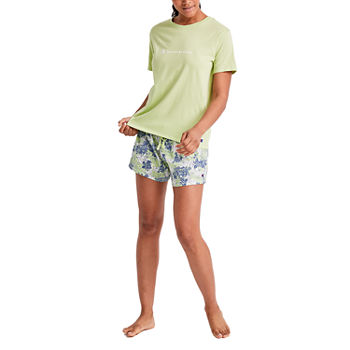 Champion Womens Short Sleeve Crew Neck Shorts Pajama Set