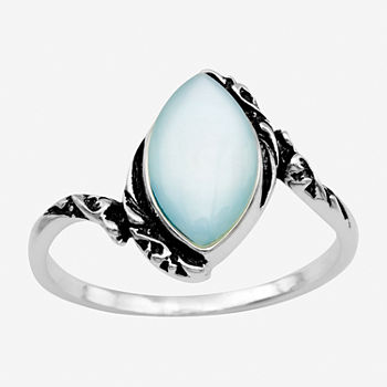 Silver Treasures Mother Of Pearl Sterling Silver Cocktail Ring