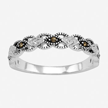 Silver Treasures Marcasite Sterling Silver Band