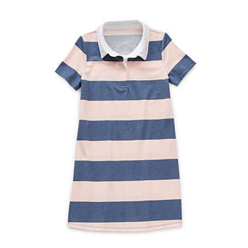 Thereabouts Little & Big Girls Plus Elbow Sleeve Tie Sleeve Striped T-Shirt Dress