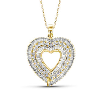 1 CT. T.W. Diamond 10K Yellow Gold  Heart Pendant Necklace