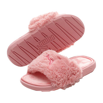 Puma Little Kids Girls Cool Cat Fluffy Slide Sandals